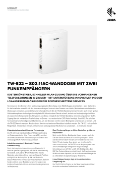 TW-522 802.11ac Dual Radio Wallplate Specification Sheet