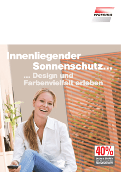 Warema Innenliegender Sonnenschutz Gesamtprospekt