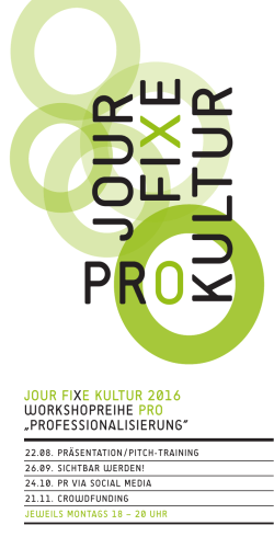 jour fixe kultur 2016 workshopreihe pro