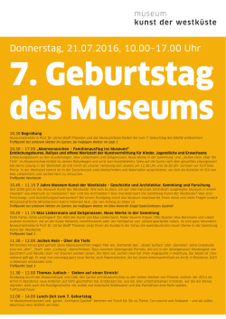 Donnerstag, 21.07.2016, 10.00&ndash;17.00 Uhr