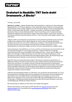 Drehstart in Neuk&ouml;lln: TNT Serie dreht Dramaserie &bdquo;4 Blocks&ldquo;