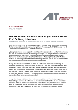 Prof. Dr. Georg Haberhauer - AIT Austrian Institute of Technology