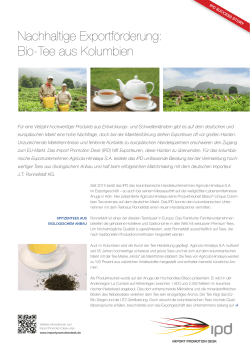 Nachhaltige Exportförderung: Bio-Tee aus