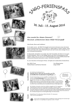 Ingo Ferienprogramm 2016