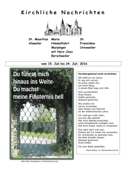 Gottesdienstordnung vom 15.07.