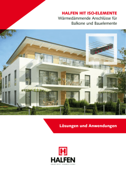 HALFEN HIT ISO-ELEMENTE W&auml;rmed&auml;mmende Anschl&uuml;sse f&uuml;r