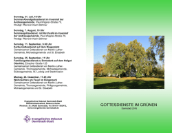 Gottesdienste im Gr&uuml;nen 2016 - Evangelisches Dekanat Darmstadt