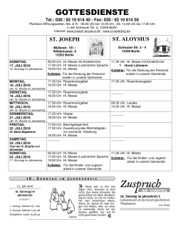 gottesdienste - St. Aloysius