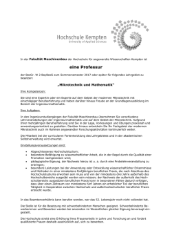 eine Professur - Hochschule Kempten
