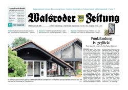 WZ vom 20.07.2016 - Punktlandung ist geglückt.