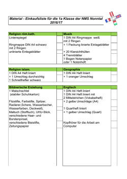 Einkaufsliste 1a 2016 / 17