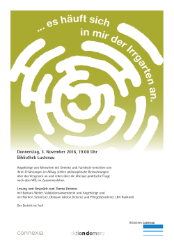 Donnerstag, 3. November 2016, 19.00 Uhr