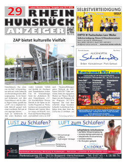 ZAP bietet kulturelle Vielfalt - Rhein-Hunsrück