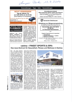 Pressebericht Amper Bote - im fit for life Dachau!