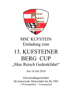 Ausschreibung MSC Kufstein Bergcup 2016