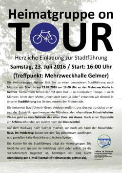 Weitere Informationen zur Stadtführung / Radtour