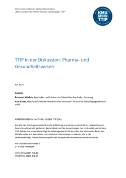 TTIP in der Diskussion: Pharma- und