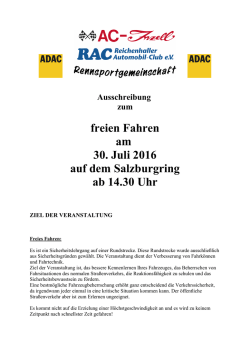 Info und Anmeldung Freies Fahren - AC