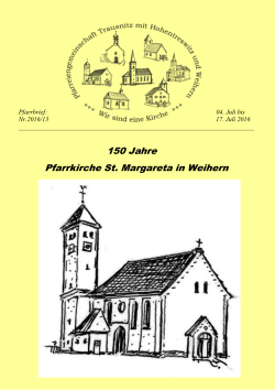 150 Jahre Pfarrkirche St. Margareta in Weihern