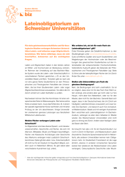 Lateinobligatorium an Schweizer Universitäten