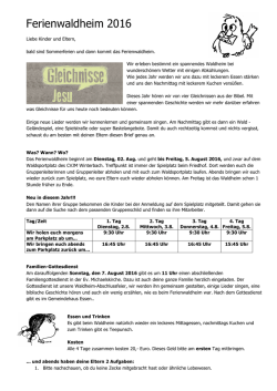 Ferienwaldheim 2016 - ev. Kirche Winterbach