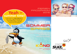 Programm Sulzer Sommerspass 2016