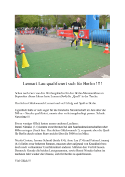 Lennart Lau qualifiziert sich für Berlin !!!!
