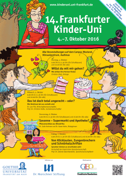 Plakat Kinder-Uni 2016 - 14. Frankfurter Kinder-Uni