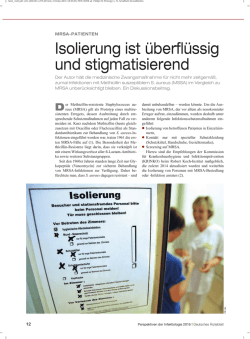 Isolierung ist &uuml;berfl&uuml;ssig und stigmatisierend