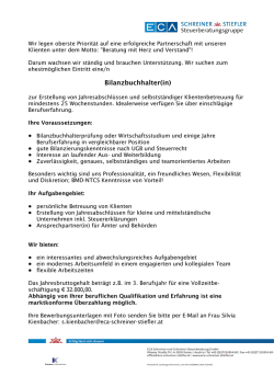 Inserat f&uuml;r Bewerbung Bilanzbuchhalter