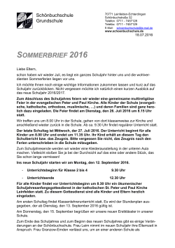 sommerbrief 2016 - Schönbuchschule