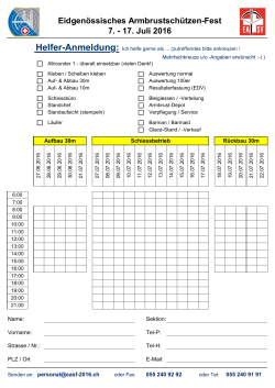 Eidgen&ouml;ssisches Armbrustsch&uuml;tzen-Fest 7. - 17. Juli - EASF-2016