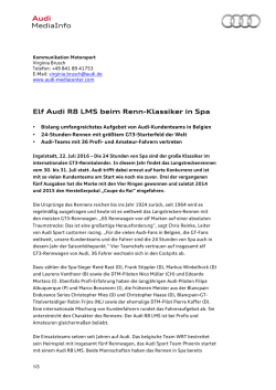 Elf Audi R8 LMS beim Renn
