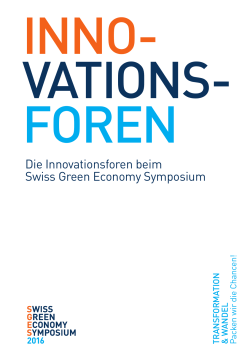 Die Innovationsforen beim Swiss Green Economy Symposium