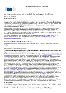 Paquete de julio de procedimientos por incumplimiento