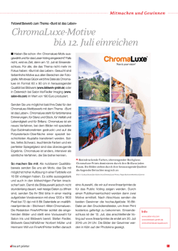 ChromaLuxe-Motive bis 12. Juli einreichen