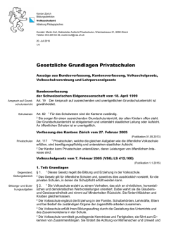 Gesetzliche Grundlagen Privatschulen - Volksschulamt