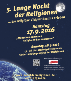 … die religiöse Vielfalt Berlins erleben Sonntag, 18.9.2016