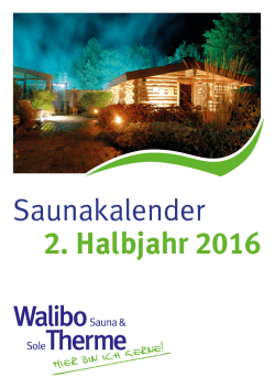 2. Halbjahr 2016 Saunakalender