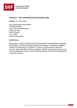 Hummus – der orientalische Kichererbsen-Dip