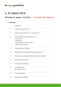 2. IG-Stamm 2016 - IG Wiler Sportvereine