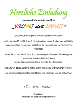 Herzliche Einladung - Hilda