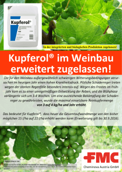 Kupferol® im Weinbau erweitert zugelassen!