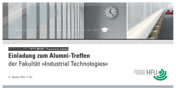 Einladung zum Alumni-Treffen der Fakultät »Industrial Technologies«