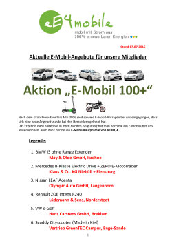 Aktion „E-Mobil 100+“
