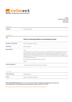 Hilfe f&uuml;rs Hinbringen/Abholen vom Kindergarten/Schule