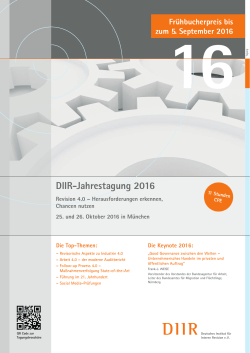 DIIR-Jahrestagung 2016 - Deutschen Institut für Interne Revision