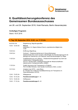Programm der 8. Qualitätssicherungskonferenz (68.0 kB, PDF)