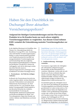 Haben Sie den Durchblick im Dschungel Ihrer aktuellen