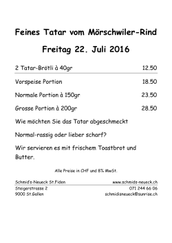 Tatar 22.07.2016 - Restaurant Schmids Neueck, St. Fiden